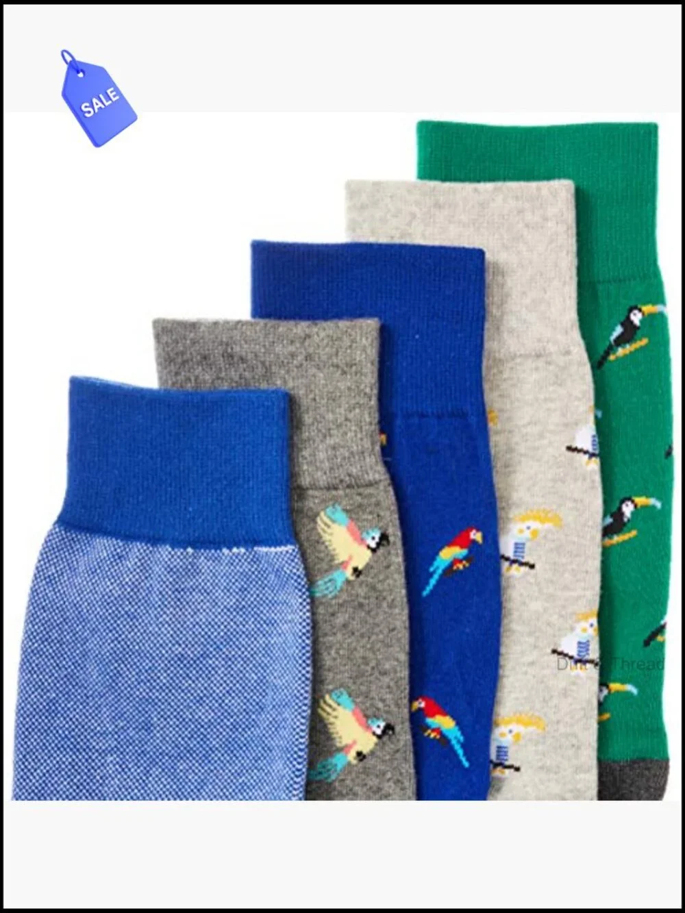 Men's Patterned Cotton Crew Dress Socks 5-Pack Calf Length Work Casual